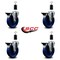 Service Caster 5'' Solid Poly Swivel 1-3/8'' Expanding Stem Caster Set with Brake, 4PK SCC-EX20S514-SPUS-PLB-138-4 - alternate 4